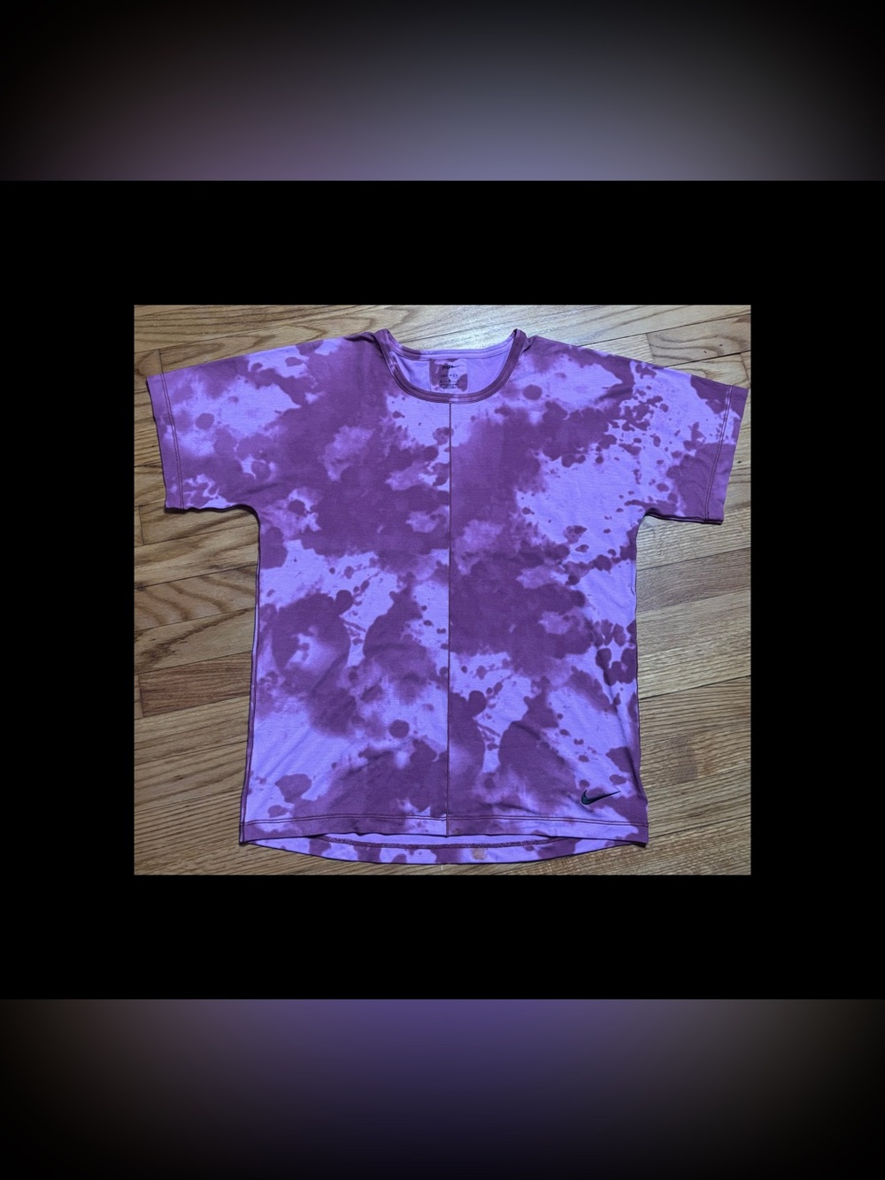 Nike Dri-FIT Yoga Allover Print Short-Sleeve Top Purple Men’s Sz M New No Tags!